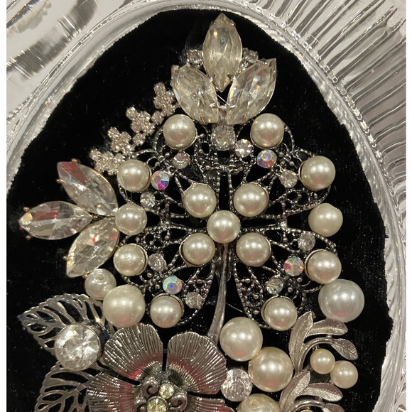 FRAMED JEWELRY ART COLLAGE IN GLASS FRAME. UNIQUE HANDMADE OOAK 🎁 - Picture 6 of 9